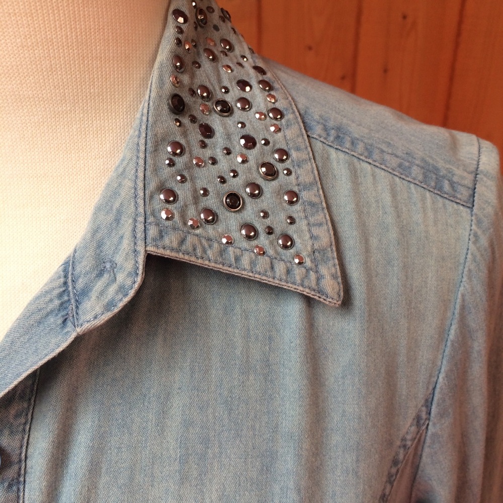 Vintage Style&Co Chambray Rhinestone… - Picture 7 of 8